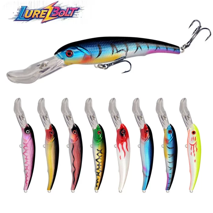 Deep Diving Multi-Color Hard Fishing Lure | Triple Hooks for Freshwater & Saltwater