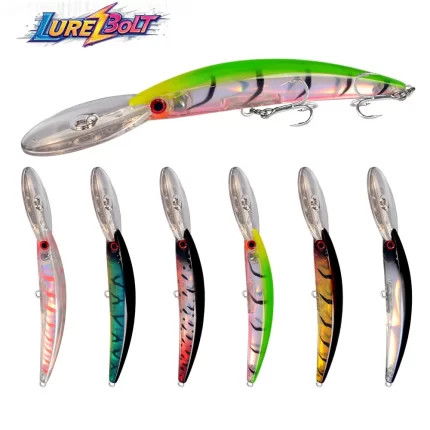 Reflective Transparent Deep Diving Minnow Lure for Freshwater & Saltwater Predator Fish
