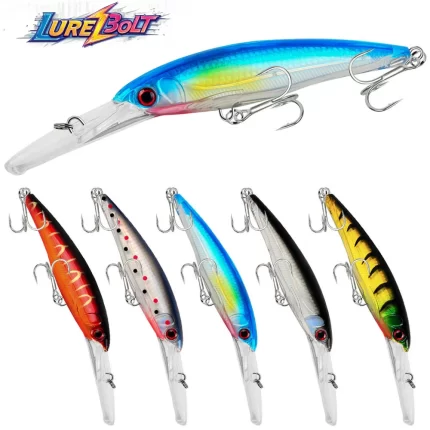 Deep Diving Minnow Lure - Realistic 3D Fish Eye Design for Versatile Fishing