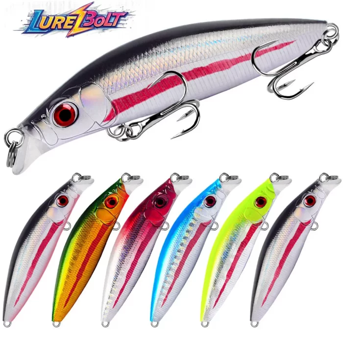 Suspending Minnow Lure - Multicolor 3D Eye Realistic Hard Bait for Fish Attraction