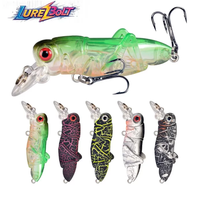 Cracked Transparent Grasshopper Lure- Lifelike Design for Effective Fish Attraction