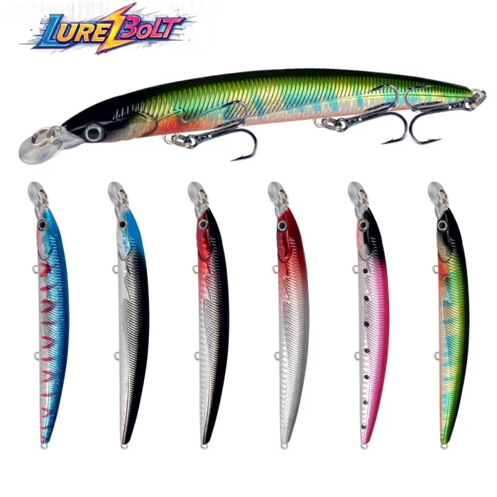 Slim Body Minnow Lure - Versatile Hard Bait for Saltwater & Freshwater