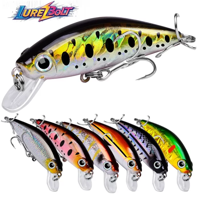 LureBolt Short Lip Crankbait - Mid Shallow Diving Laser Fishing Lures for Bass and Trout