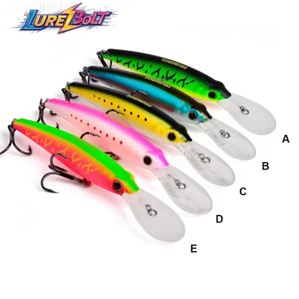 LureBolt Deep Diving Minnow Lure Bait Colorful Hard Fishing Lures for Freshwater and Saltwater