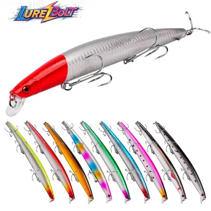 LureBolt Long Minnow Lure Ultra Long Casting Slim Hard Bait for Freshwater and Saltwater Big Fish