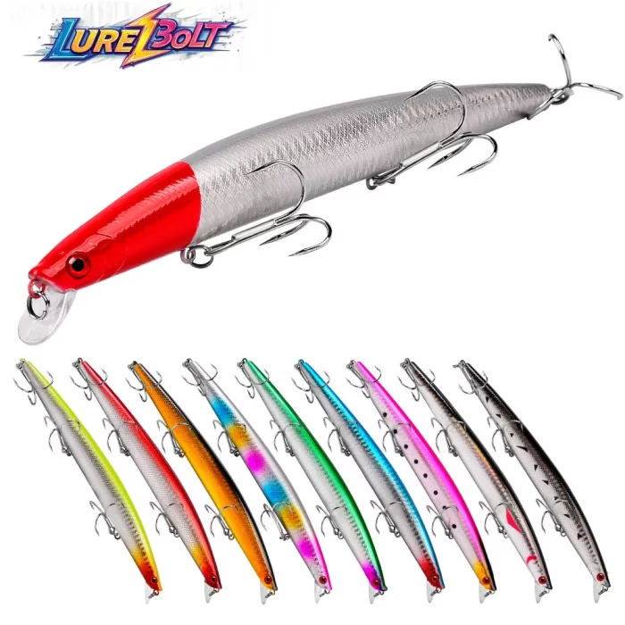 LureBolt Long Minnow Lure Ultra Long Casting Slim Hard Bait for Freshwater and Saltwater Big Fish