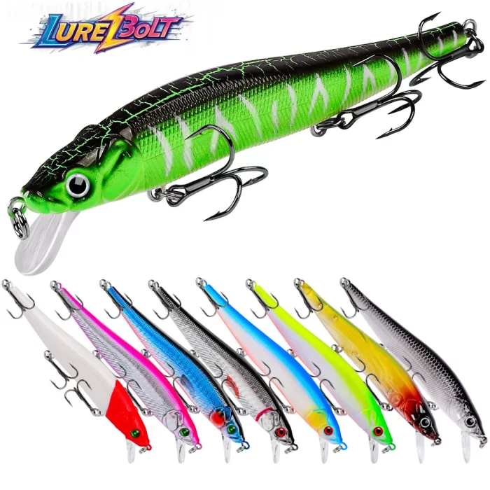 LureBolt Hard Bait Minnow Lure Lifelike Long Casting Diving Bait for Saltwater and Freshwater