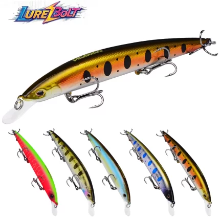 LureBolt Lifelike Minnow Lure Long Casting Reflective Hard Bait for Lure Fishing