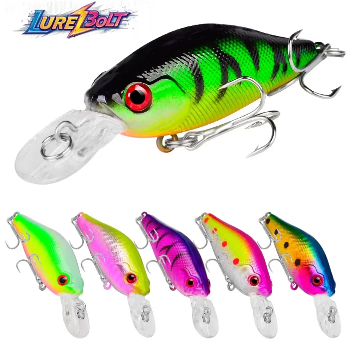 LureBolt Mini Shallow Water Fishing Lures | Small Crankbait Hard Bait for Bass