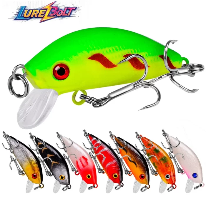 LureBolt Fat Minnow Fishing Lure | Shallow Water Crankbait for Aggressive Fish