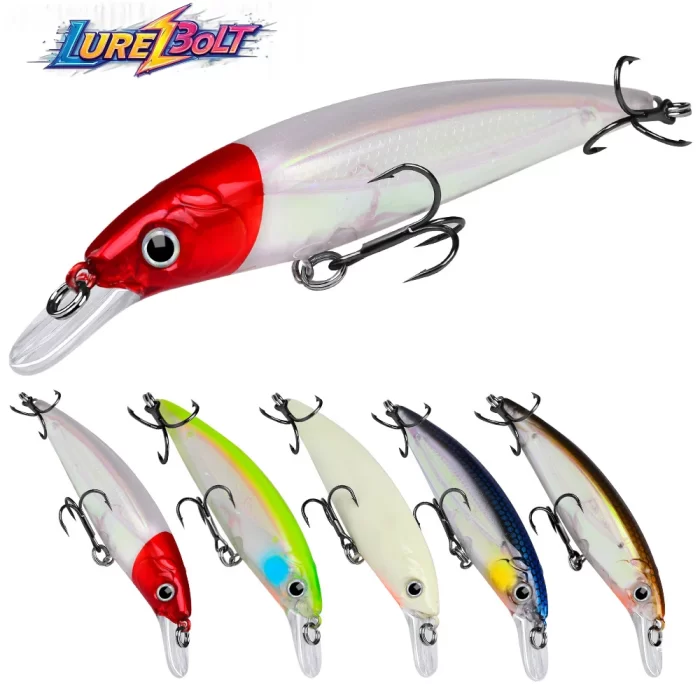 Red Head Artificial Lure Set - Multiple Baits for Freshwater and Saltwater Fishing