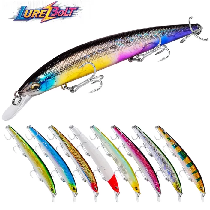 Colorful Long Artificial Lure Set - Multi-Color Baits for Various Fishing Needs