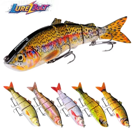 Colorful Lifelike Segmented Fishing Lure Set - Realistic Fish Shapes for Freshwater and Saltwater Fishing