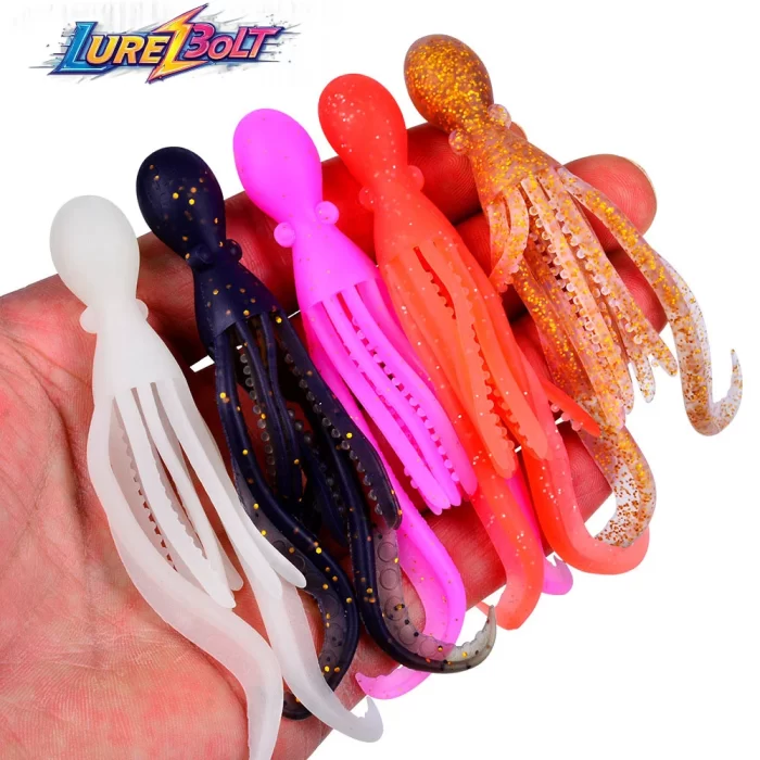 Multi-Color Soft Squid Fishing Lures for Freshwater Fishing | 5pcs