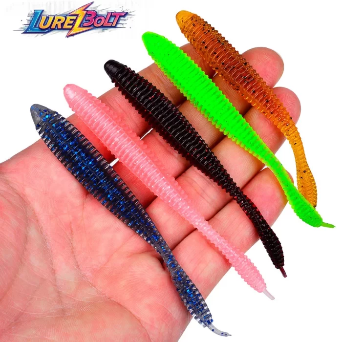 Multi-Color Soft Worm Fishing Lures for Freshwater Fishing | 10pcs