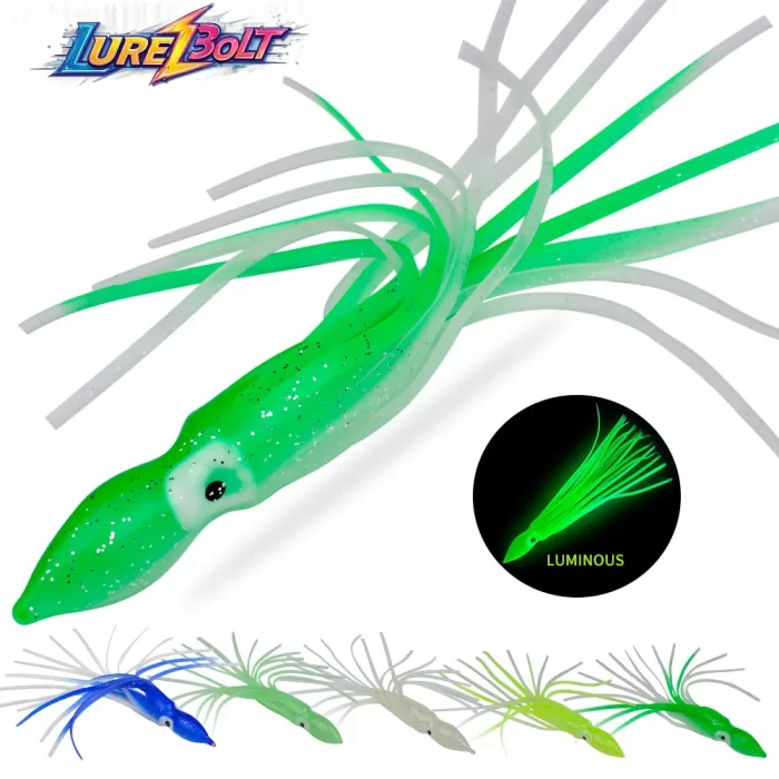 Luminous Squid Fishing Lures for Night Fishing & Freshwater Use | 5pcs