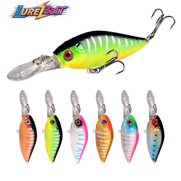 Multicolor Deep Diving Hard Bait Lure Set | Essential Gear for Effective Fishing