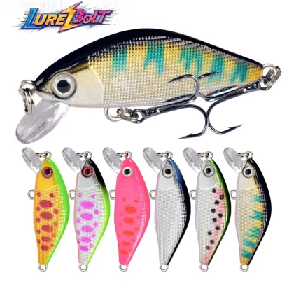 Chubby Mini Fishing Lure | Multi-Color Design with Dual Treble Hooks for High Catch Rate