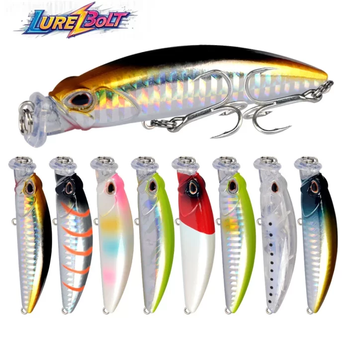 Short Fat Reflective Fishing Lure | Dual Treble Hooks & High-Visibility Colors