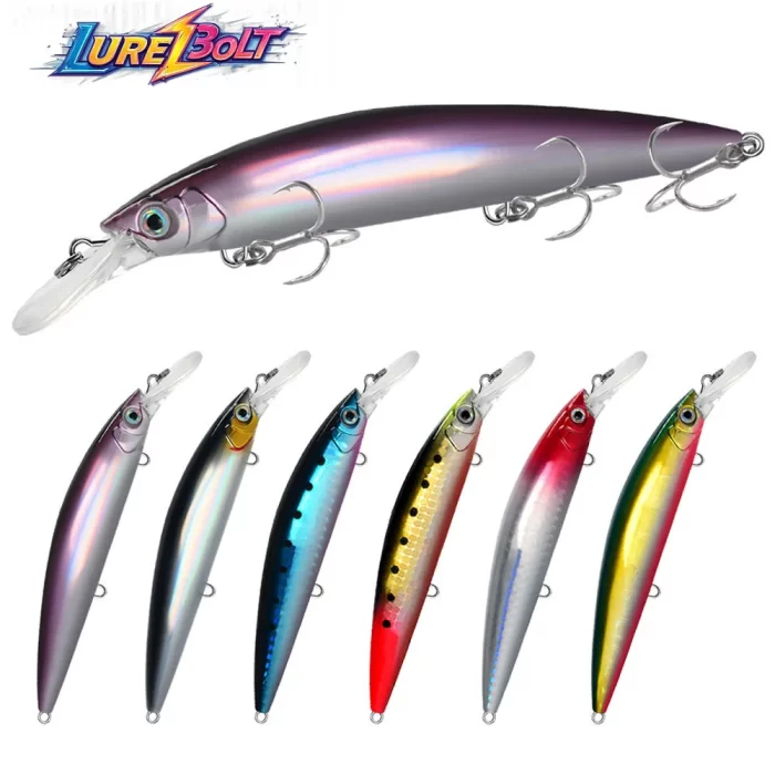Long Casting Hard Bait Fishing Lure | Multiple Colors with Effective Treble Hook Design - Image 2