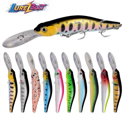 Multi-Color Deep Diving Crankbait | Realistic Design with Treble Hooks for Lure Fishing