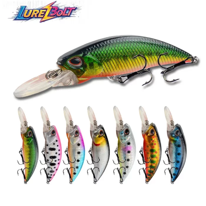 Compact Diving Lure | Triple Hook Design for Bass Fishing Efficiency