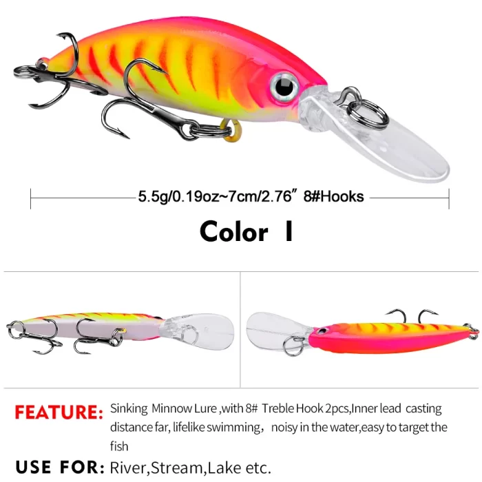 LureBolt Deep Diving Crankbaits - Long Lip Fishing Lures for Bass and Salmon - Image 10