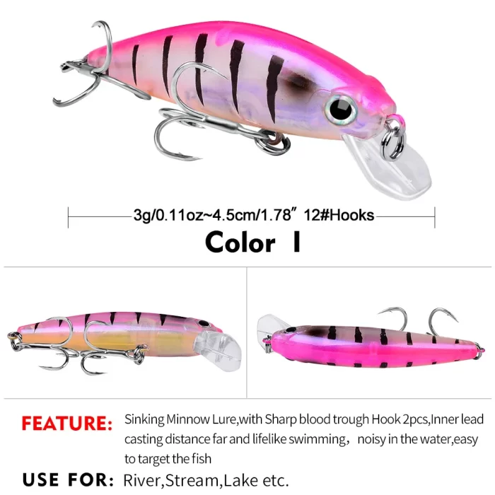 LureBolt Short Lip Crankbait - Mid Shallow Diving Laser Fishing Lures for Bass and Trout - Image 10