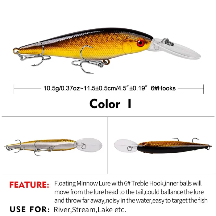 LureBolt Lure Bait Deep Diving Minnow Hard Fishing Lures for Freshwater Fishing - Image 10