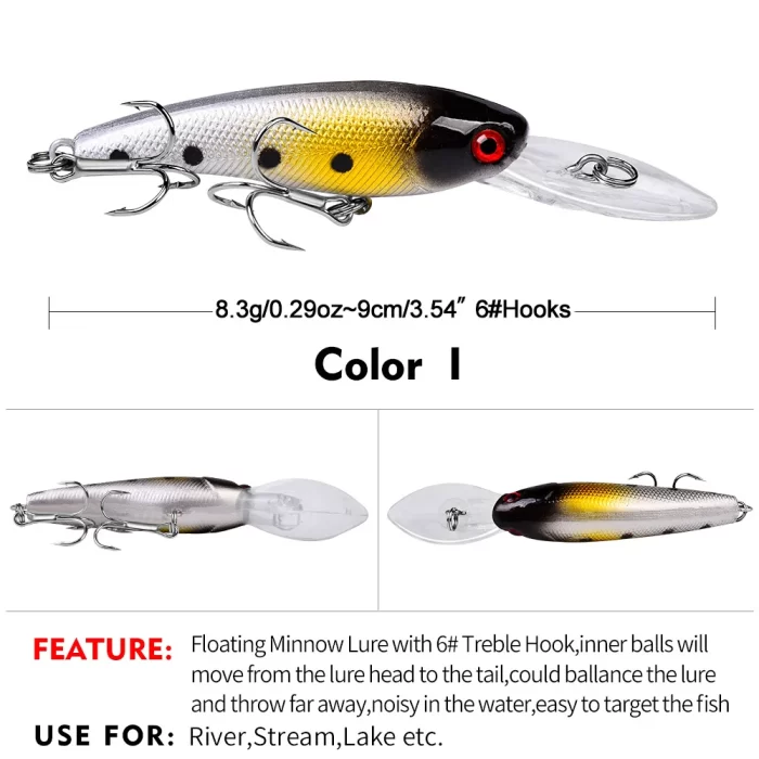 LureBolt Big Mouth Minnow Lure Deep Diving Colorful Hard Bait for Freshwater and Saltwater Fishing - Image 10