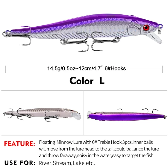 LureBolt Hard Bait Minnow Lure Lifelike Long Casting Diving Bait for Saltwater and Freshwater - Image 10
