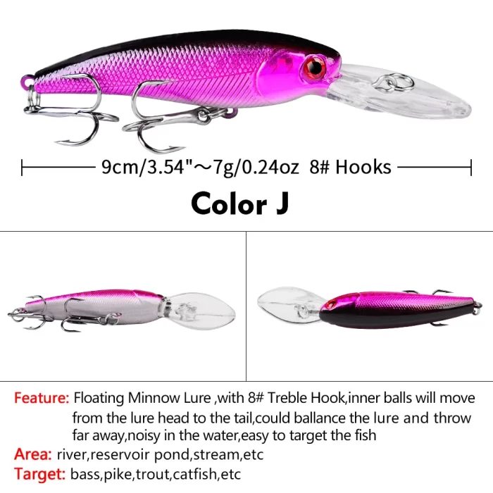 LureBolt Deep Diving Minnow Lure Hard Shell Lifelike Fishing Bait for Deep Water Lure Fishing - Image 10