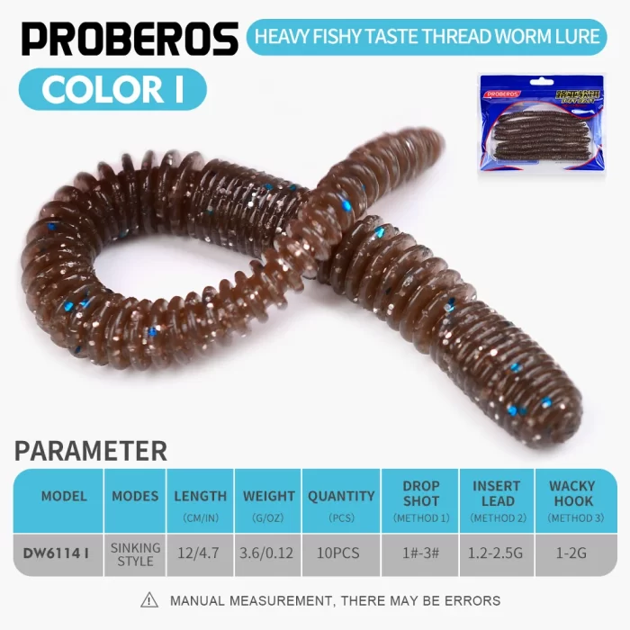 Colored Soft Worm Fishing Lures for Freshwater Fishing | 10pcs - Image 10