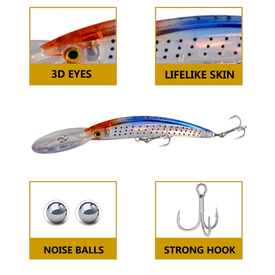 Close-up of LureZ Bolt Fishing Lure showcasing noise balls and hooks