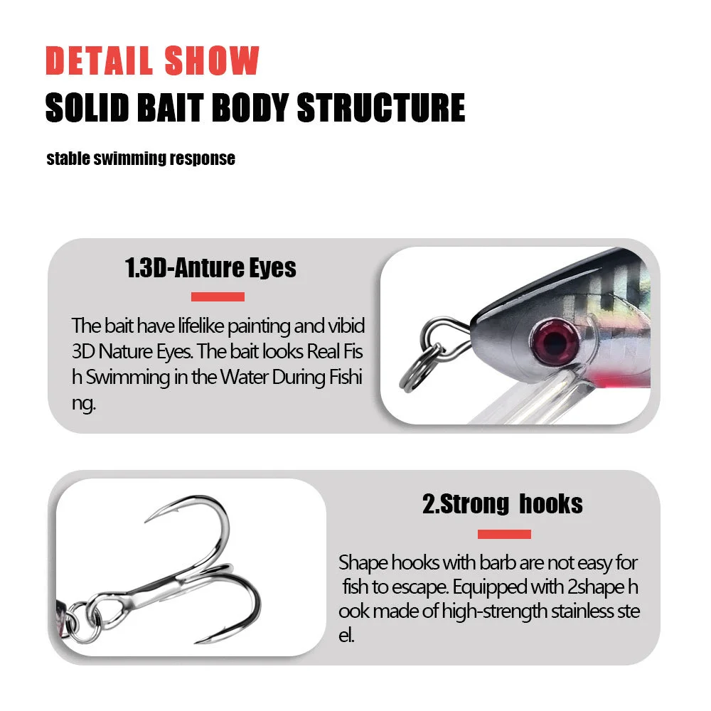 Close-up of LureZ Bolt Fishing Lure showcasing its 3D eyes and hook details