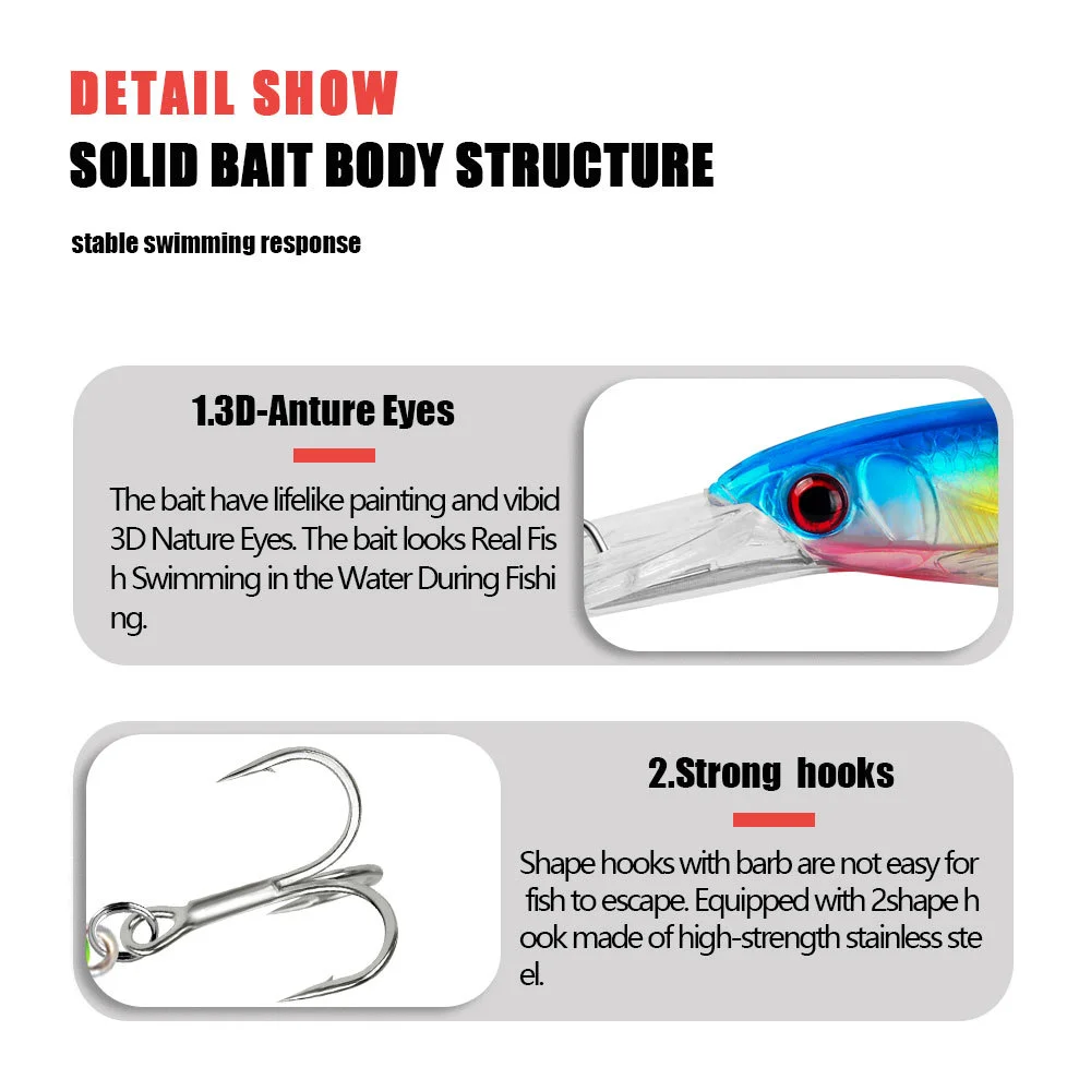 LureZ Bolt Fishing Lure in red and black with strong 2# hooks