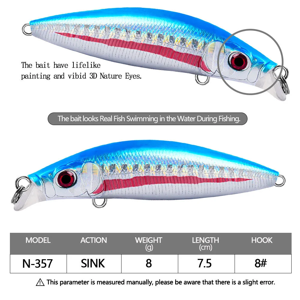 LureZ Bolt Fishing Lure in red and black with 8# hooks