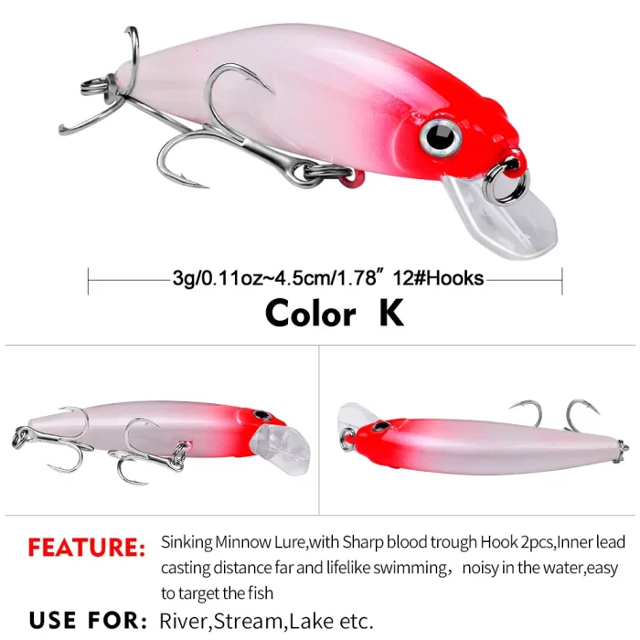 LureBolt Short Lip Crankbait - Mid Shallow Diving Laser Fishing Lures for Bass and Trout - Image 11