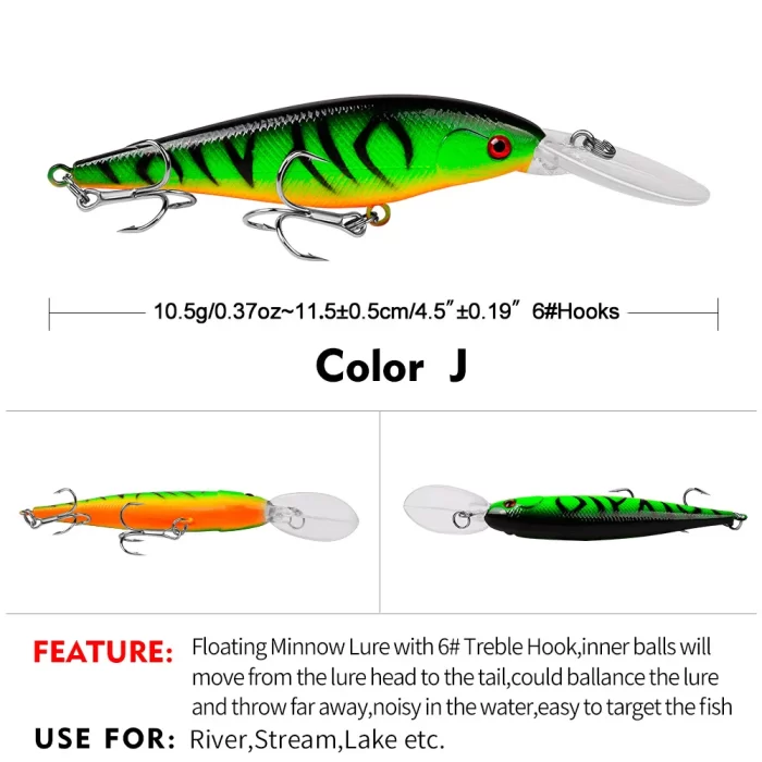 LureBolt Lure Bait Deep Diving Minnow Hard Fishing Lures for Freshwater Fishing - Image 11