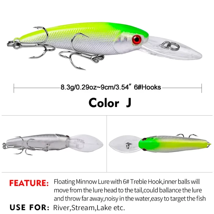 LureBolt Big Mouth Minnow Lure Deep Diving Colorful Hard Bait for Freshwater and Saltwater Fishing - Image 11