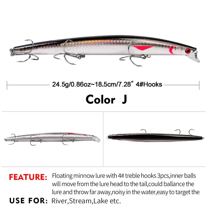 LureBolt Long Minnow Lure Ultra Long Casting Slim Hard Bait for Freshwater and Saltwater Big Fish - Image 11