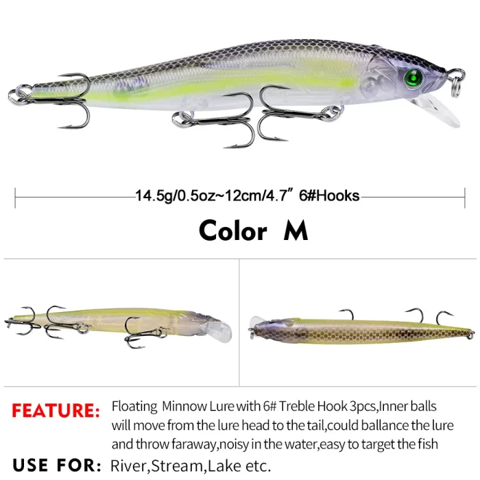 LureBolt Hard Bait Minnow Lure Lifelike Long Casting Diving Bait for Saltwater and Freshwater - Image 11
