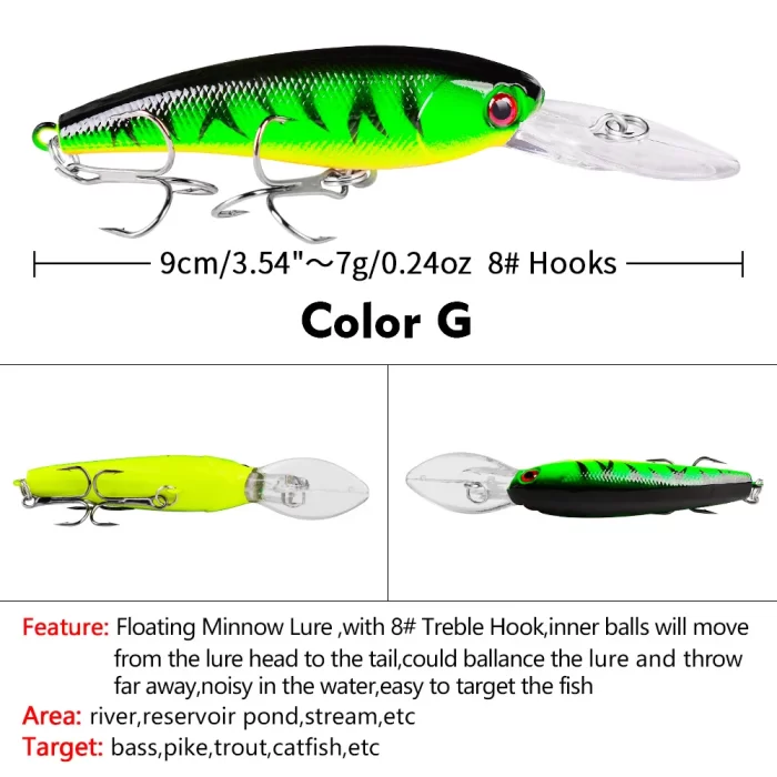 LureBolt Deep Diving Minnow Lure Hard Shell Lifelike Fishing Bait for Deep Water Lure Fishing - Image 11