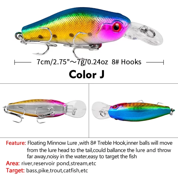 LureBolt Mini Shallow Water Fishing Lures | Small Crankbait Hard Bait for Bass - Image 4
