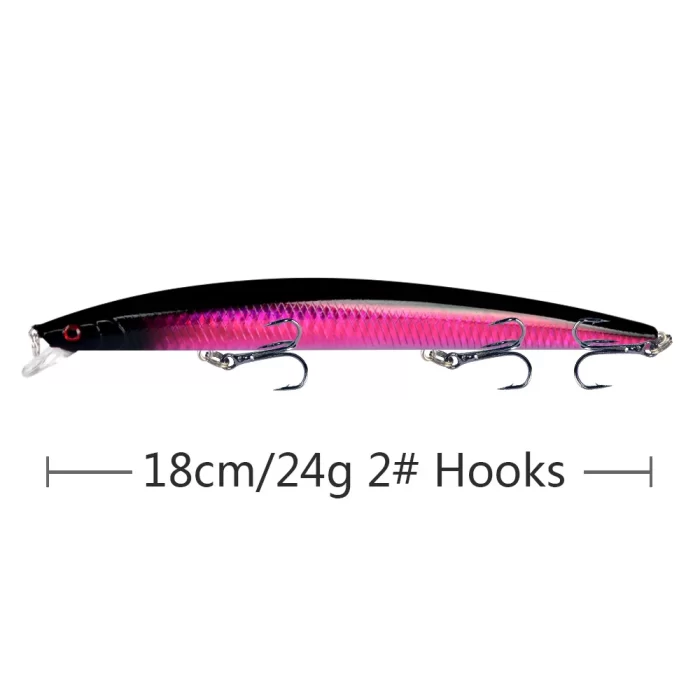 Long Body Multi-Color Reflective Fishing Lure | High-Visibility Hard Bait for Aggressive Strikes - Image 7