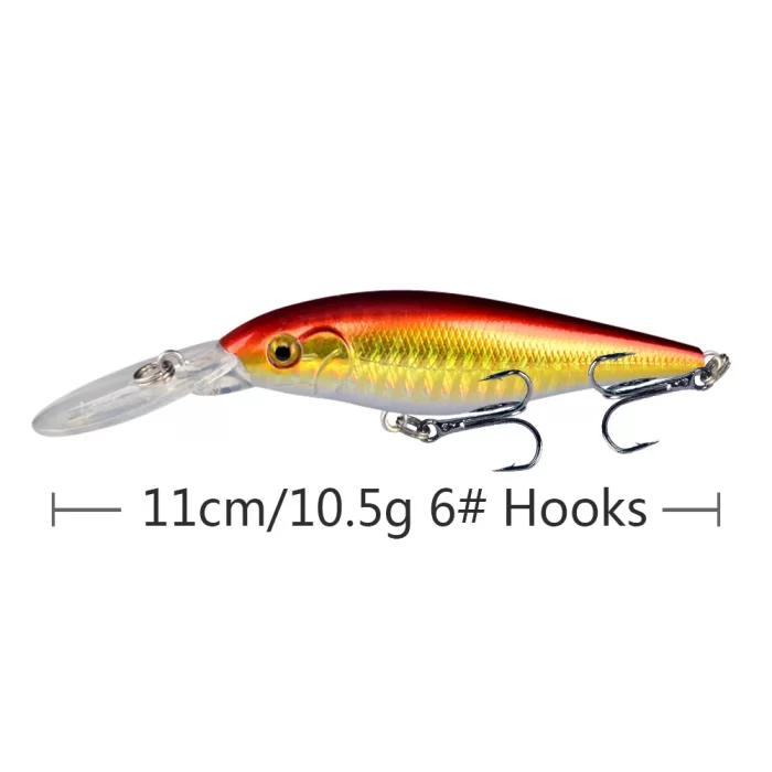 Long Lip Deep Diving Fishing Lure | Blue Back Multi-color Design - Image 11