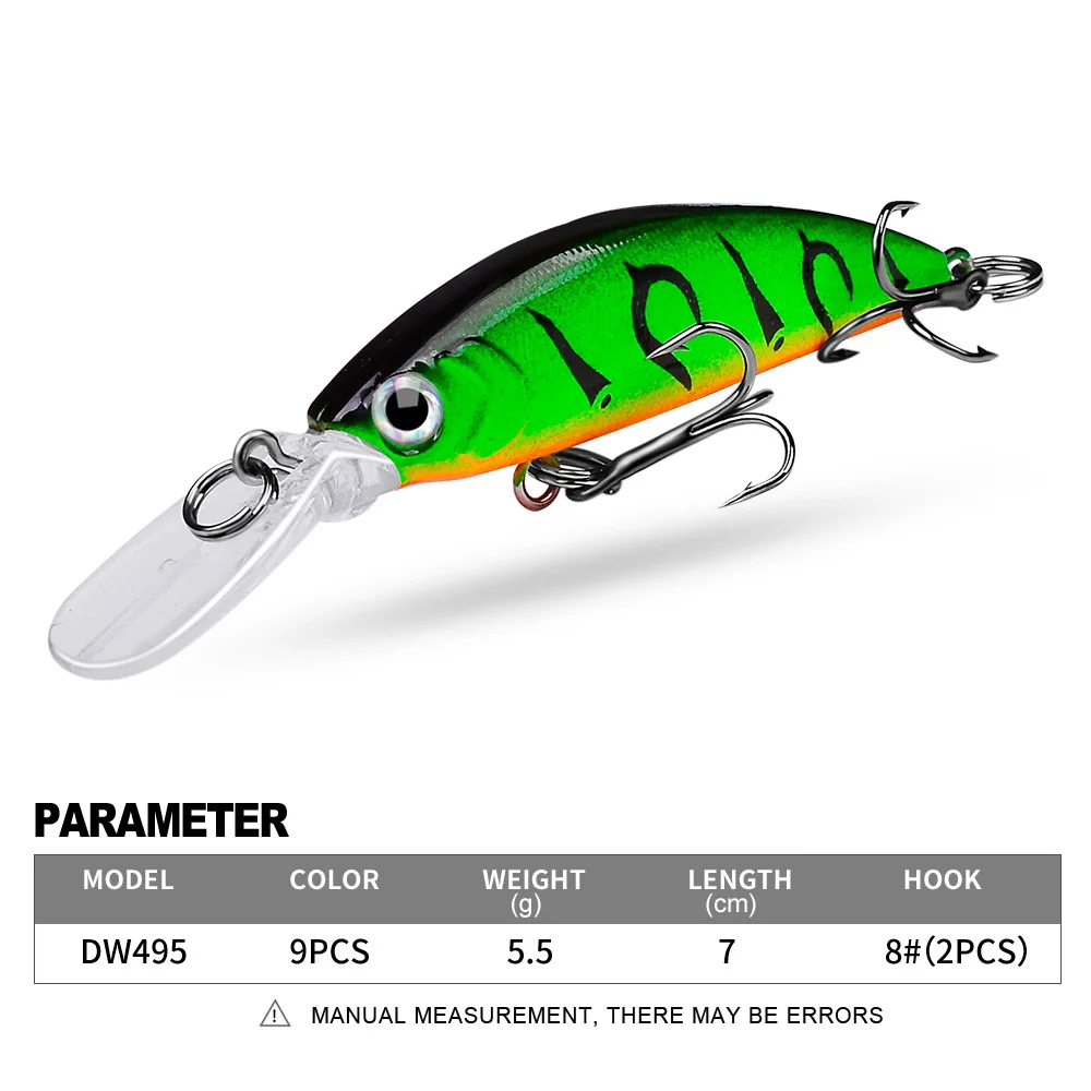 Lure usage and feature summary highlighting laser skin, 3D eyes, and wide range of application