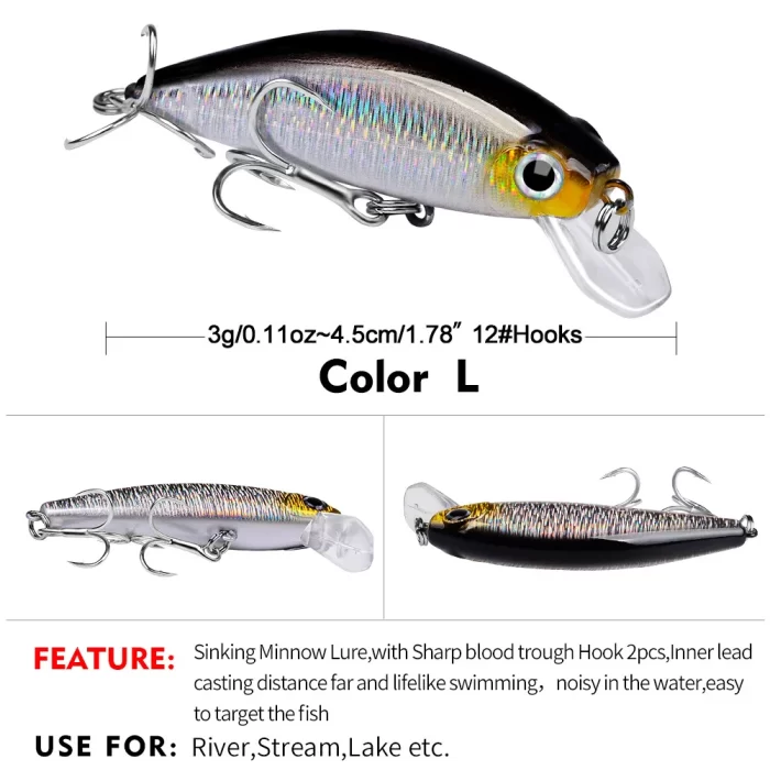 LureBolt Short Lip Crankbait - Mid Shallow Diving Laser Fishing Lures for Bass and Trout - Image 12