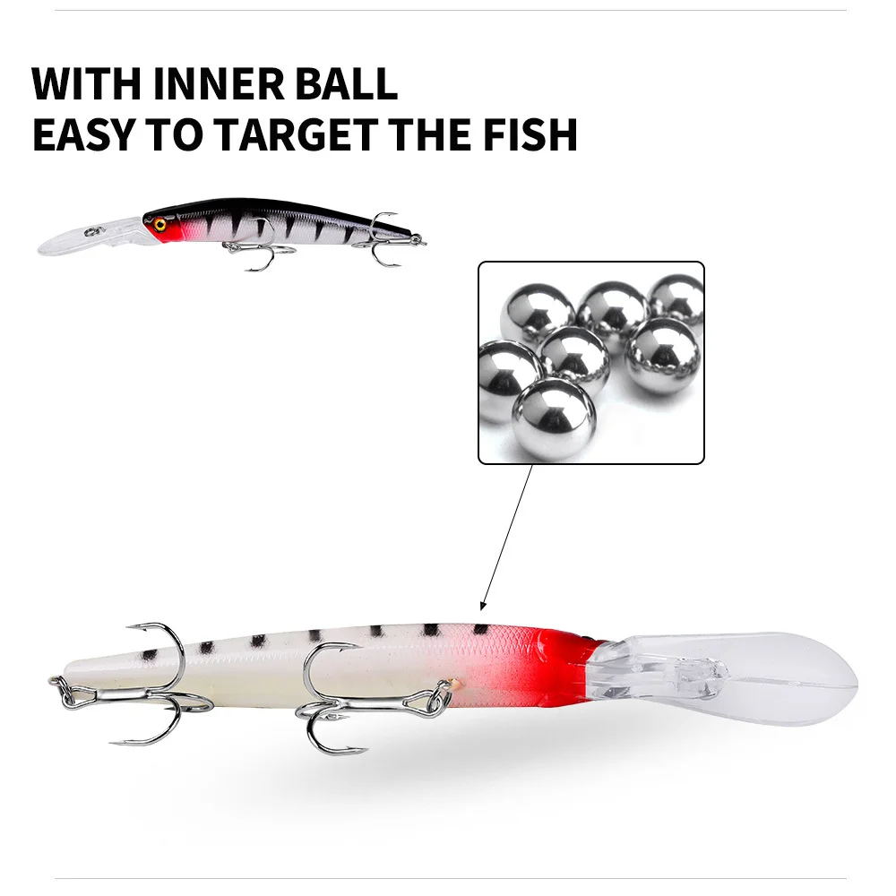 Side profile of minnow lure showing vivid paint and lifelike design