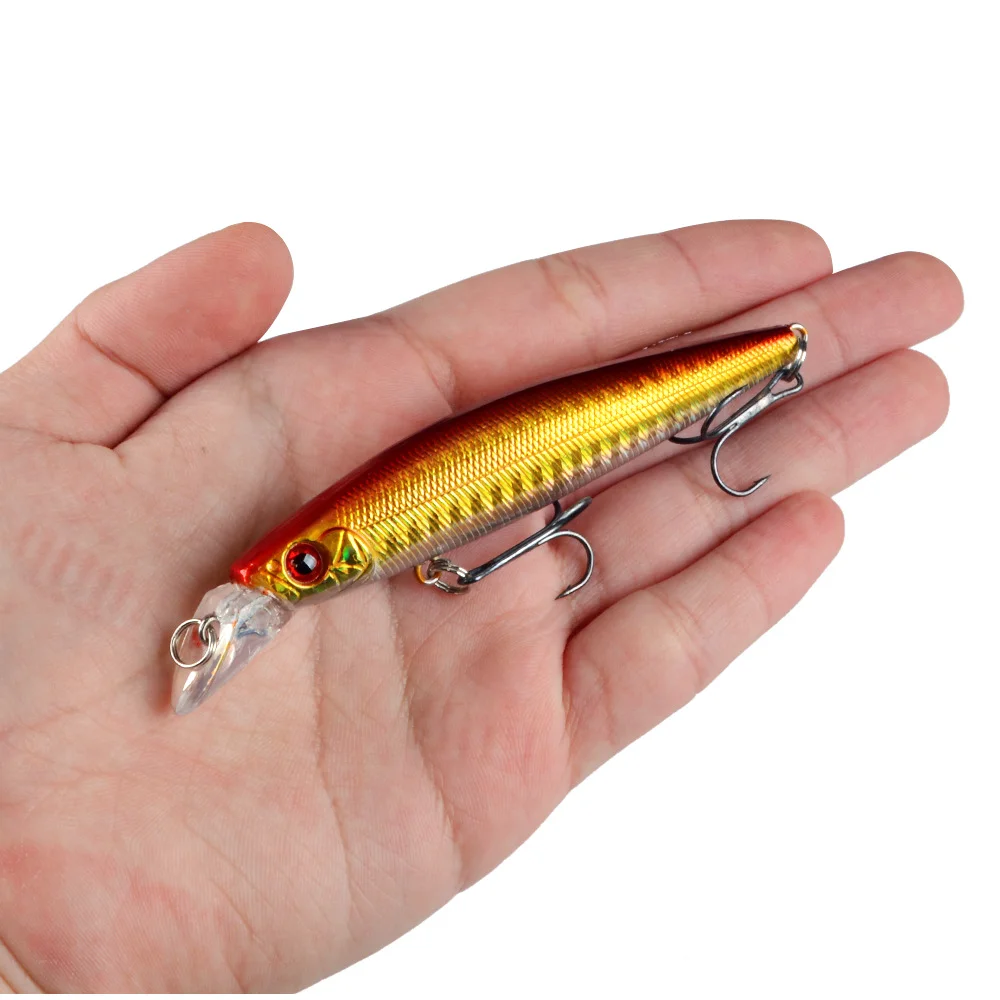 LureZ Bolt Fishing Lure in hand, showing its size, hooks, and color details